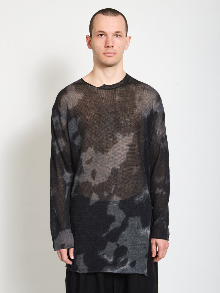 Yohji Yamamoto Chandail Front Slit LS Noir
