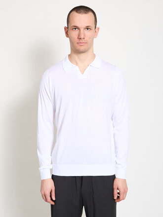 John Smedley White Ayres Polo Shirt