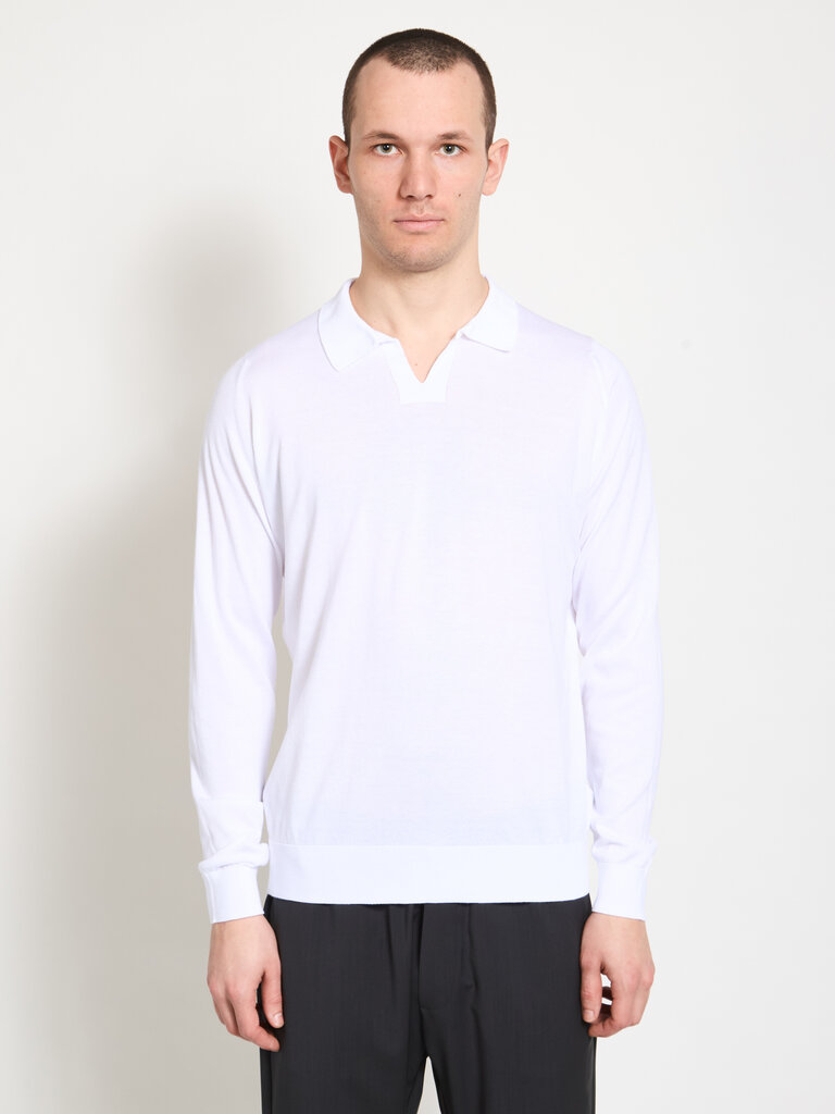 John Smedley Chandail Ayres Blanc