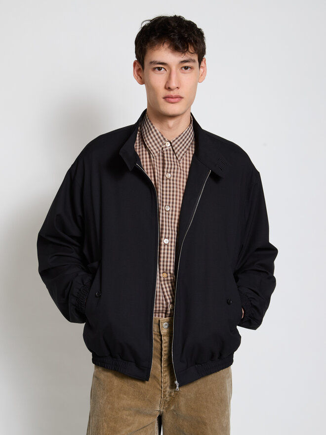 Auralee: Black Superfine Tropical Wool Jacket | Men's
