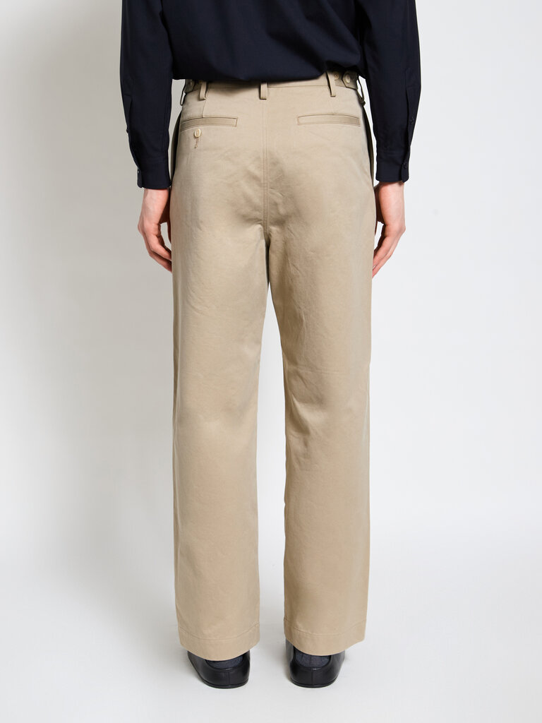 Auralee Pantalon Washed Finx Chino Khaki Pâle