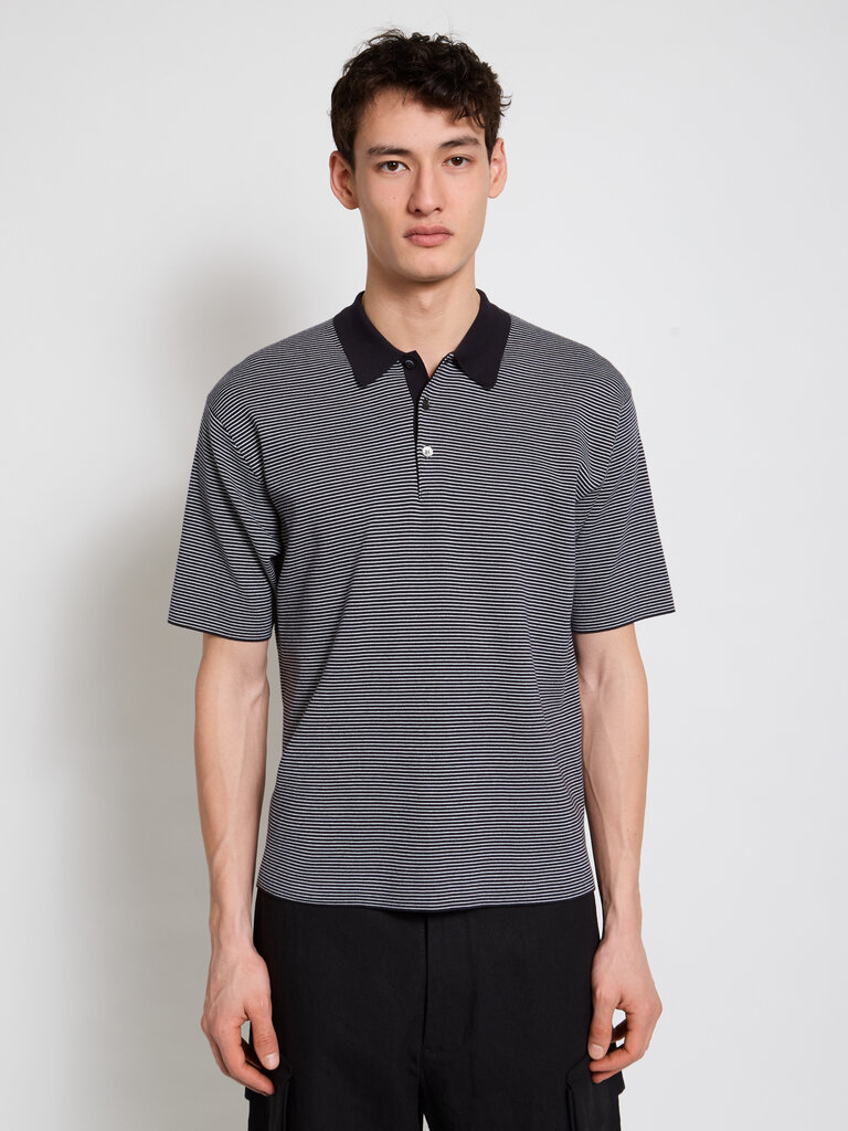 Batoner Polo 32G Smooth Noir & Blanc