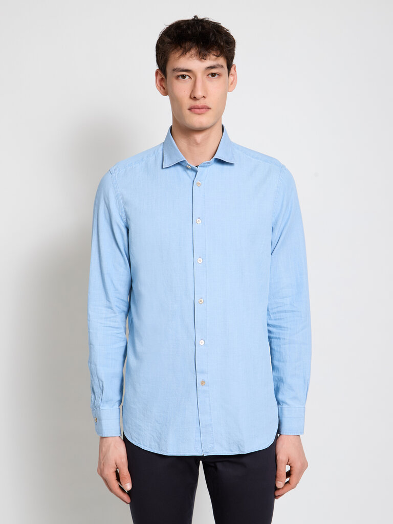 Boglioli Chemise Chambray Bleu Pâle