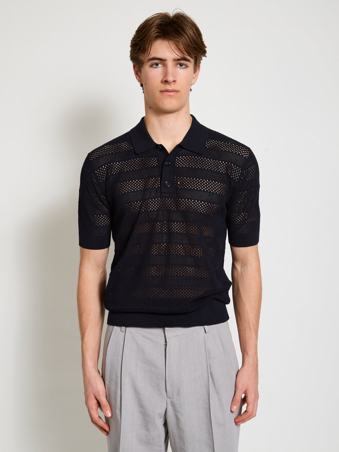 Tシャツ・カットソー Dries Van Noten Dries Van Noten Mercy Polo Dries Van Noten: Navy Mercy Polo Shirts | Men's Designer