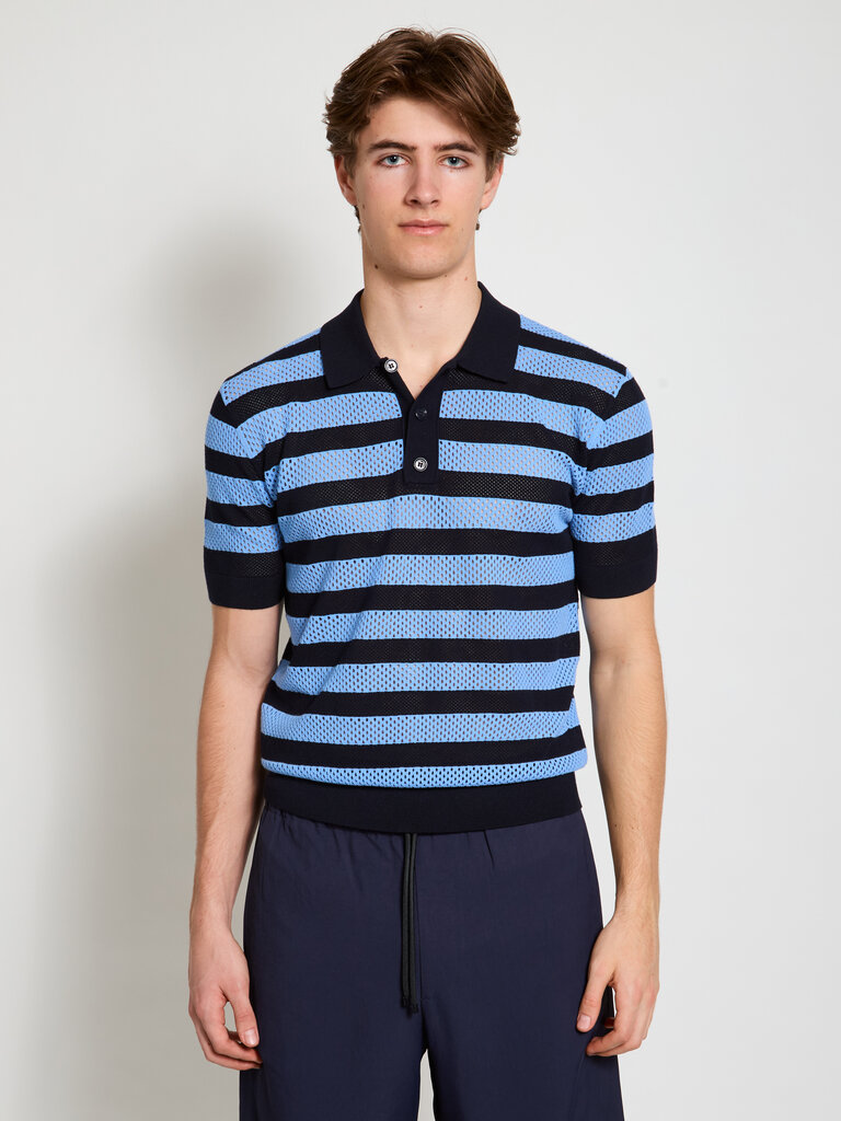 Dries Van Noten Polo Mercy Stripe Marine