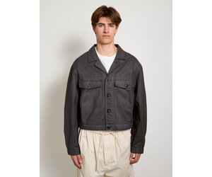 Lemaire: Dark Chocolate Trucker Jacket | Men's Designer Clothes