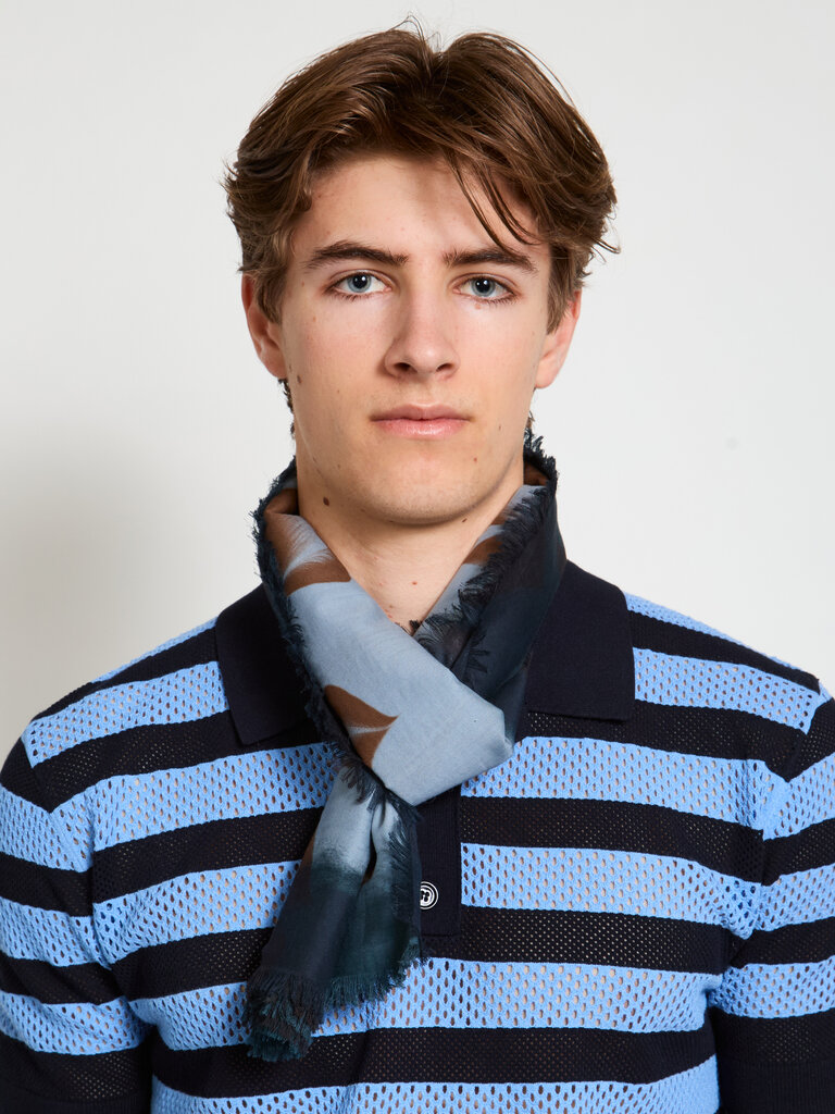 Dries Van Noten Foulard FELIS 251 Bleu Acier