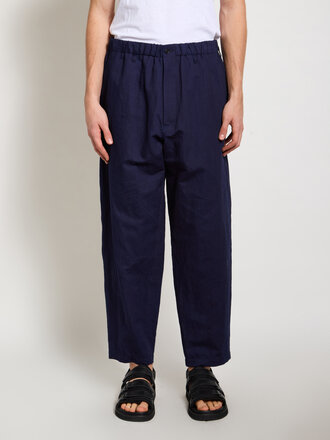 Yohji Yamamoto Pantalon Double Stitch Elastic Marine
