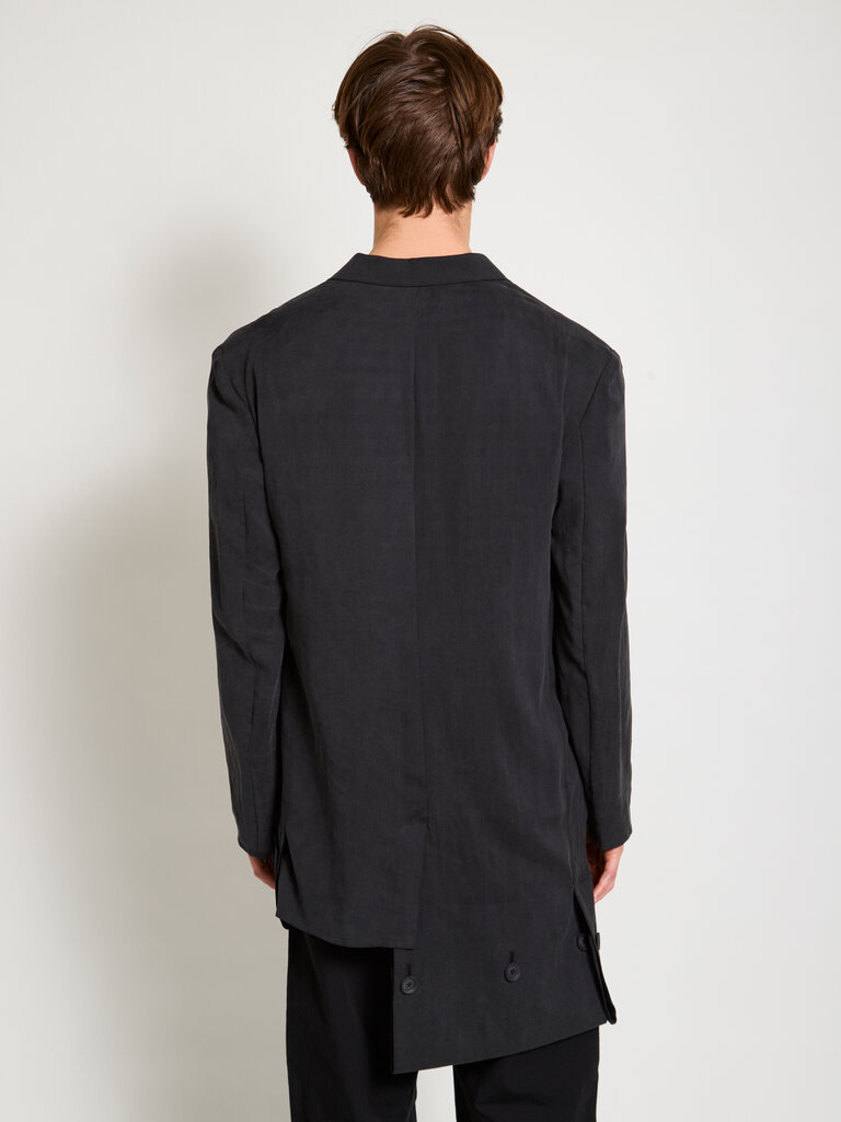Yohji Yamamoto Veste Hem Button Detail Noir