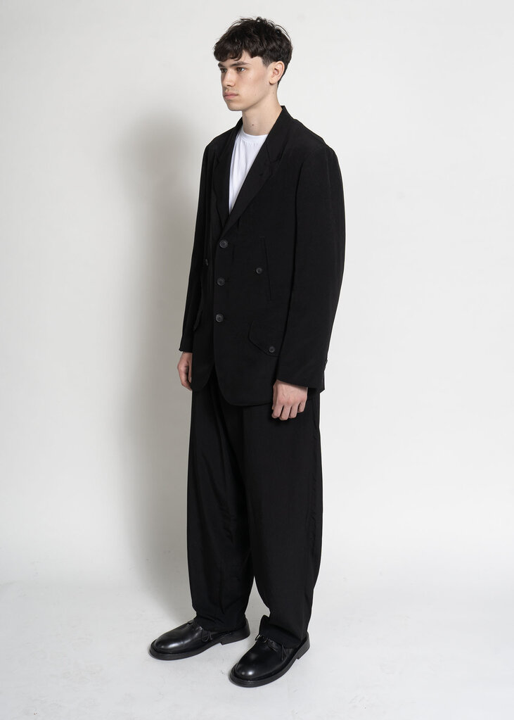 Yohji Yamamoto Veste 3 Button With Flap Noir