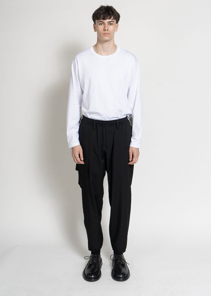 Yohji Yamamoto Pantalon Rib Flap Noir