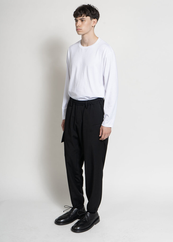 Yohji Yamamoto Pantalon Rib Flap Noir