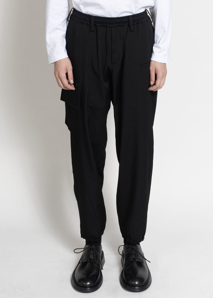 Yohji Yamamoto Pantalon Rib Flap Noir