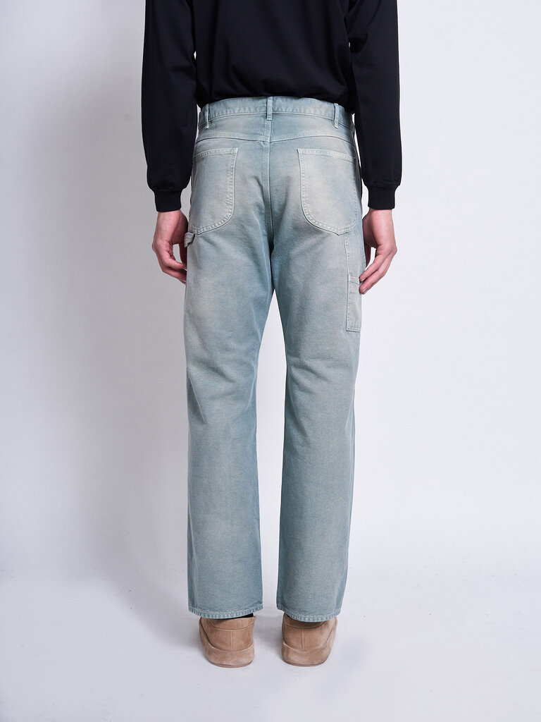 Auralee Pantalon  Organic Cotton Duck Vert Cendré