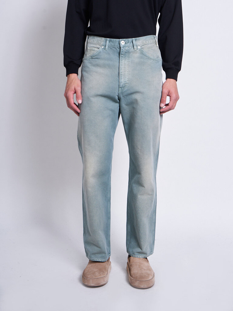 Auralee Pantalon  Organic Cotton Duck Vert Cendré