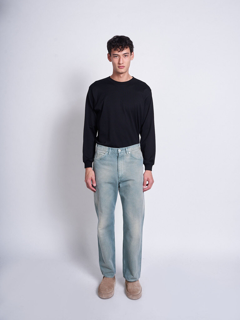 Auralee Pantalon  Organic Cotton Duck Vert Cendré