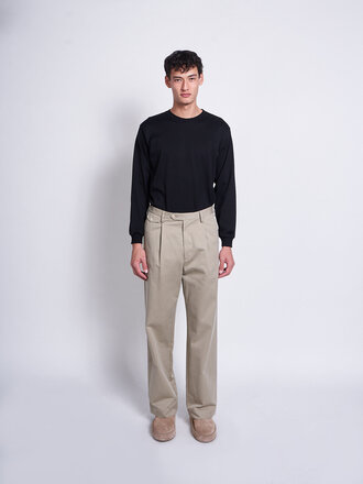 Auralee Pantalon Washed Finx Chino Khaki Pâle Auralee Pantalon Washed Finx Chino Khaki Pâle