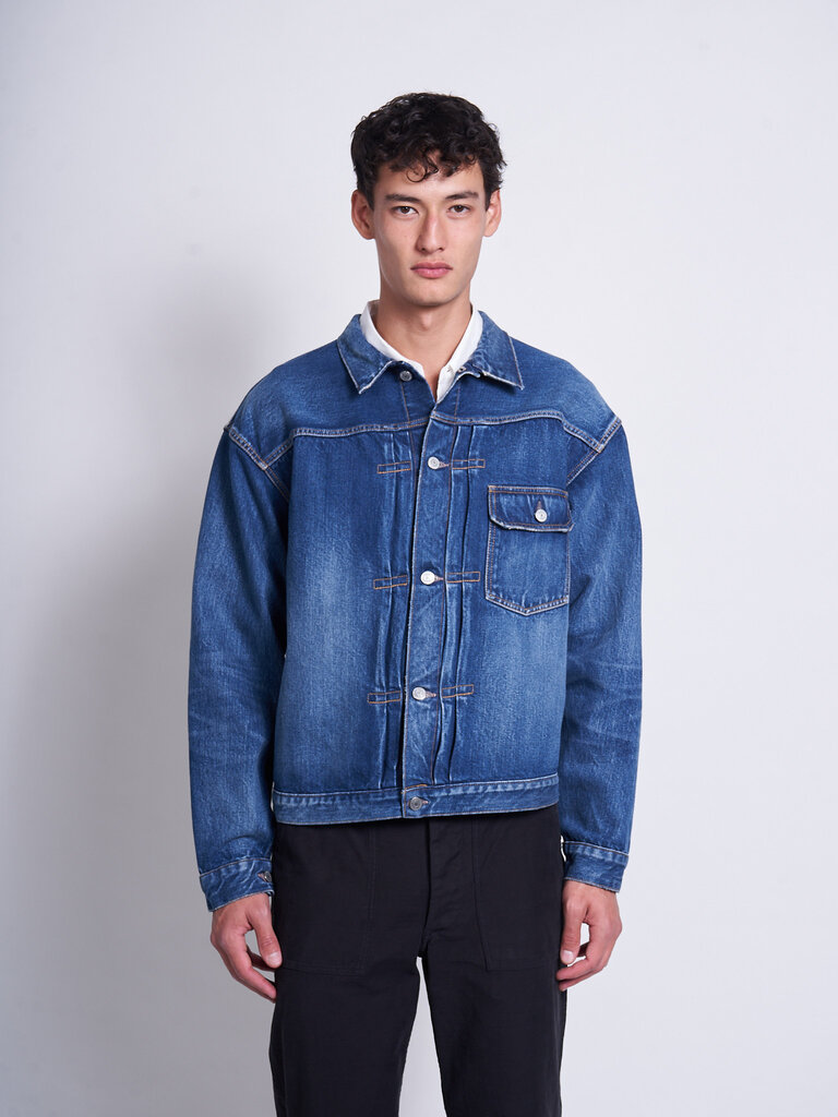 CIOTA Veste Single Pckt Denim Bleu Fonçé Moyen