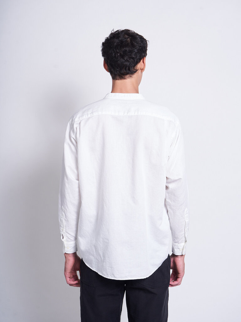 CIOTA Chemise Band Collar Blanc Cassé