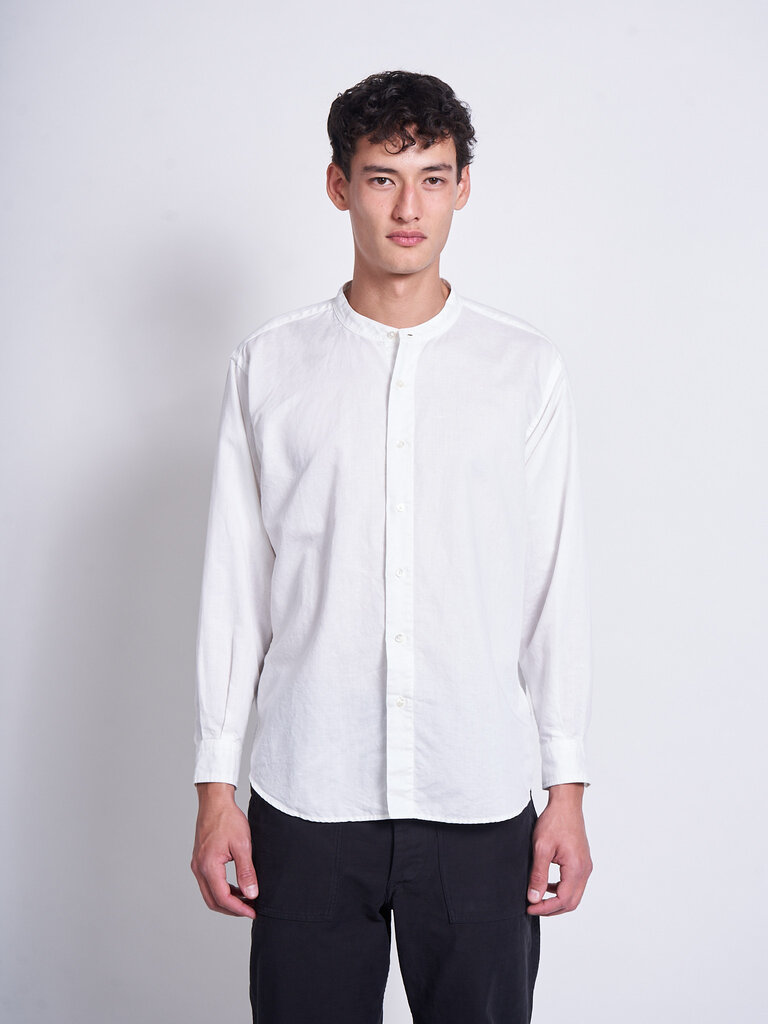 CIOTA Chemise Band Collar Blanc Cassé