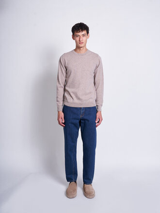 Sunspel Oatmeal Melange Cashmere Crew Sweater Sunspel Oatmeal Melange Cashmere Crew Sweater