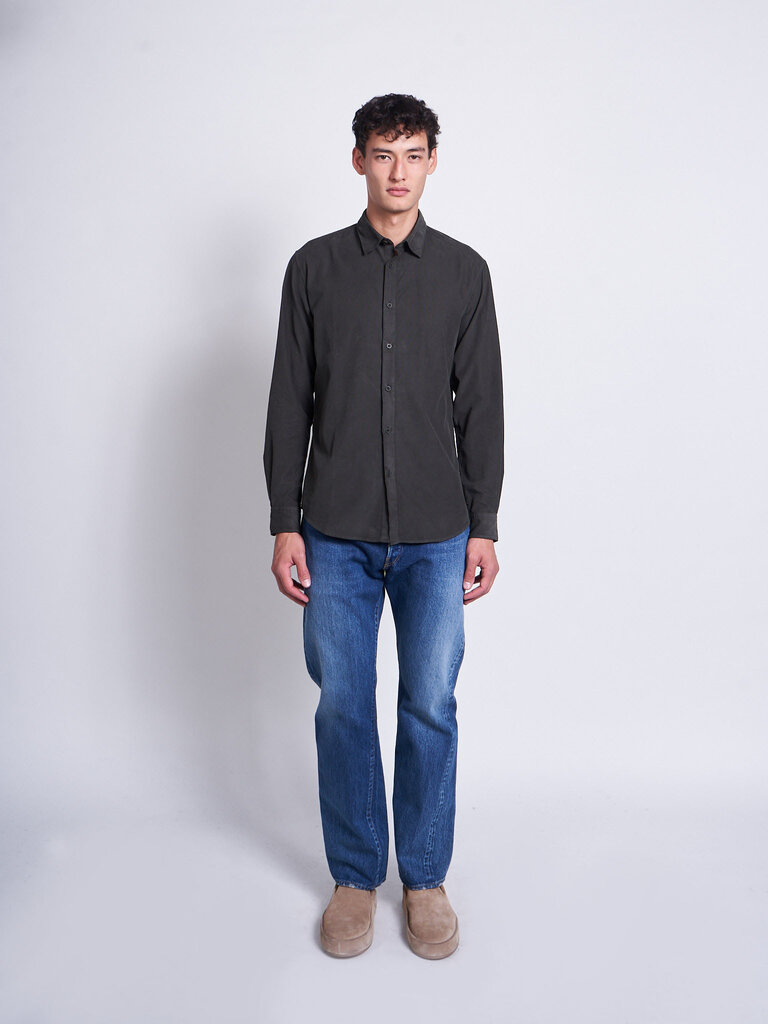 Sunspel Dark Green Fine Cord Shirt