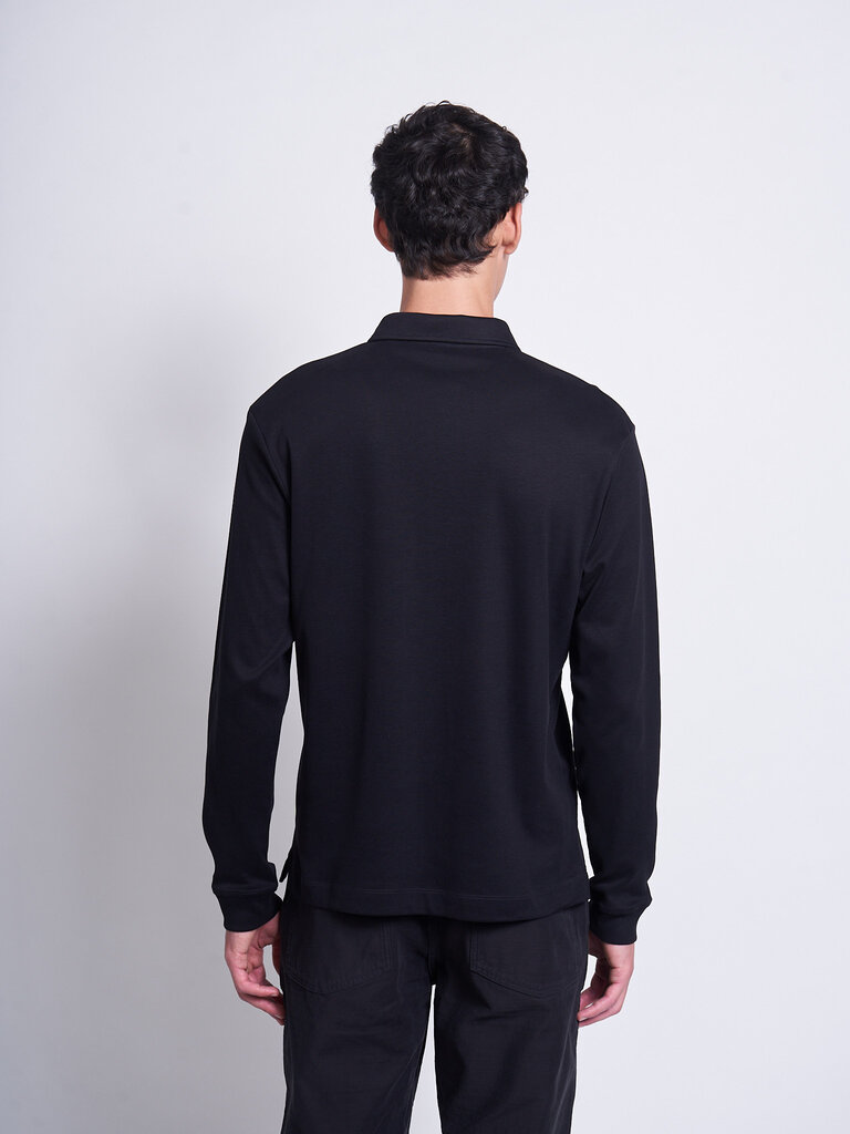 Sunspel Chandail Polo Heavy Weight Noir