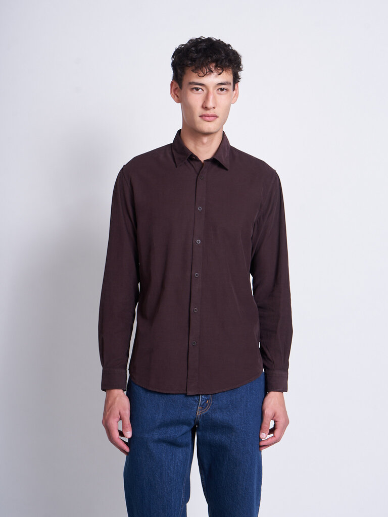 Sunspel Truffle Fine Cord Shirt