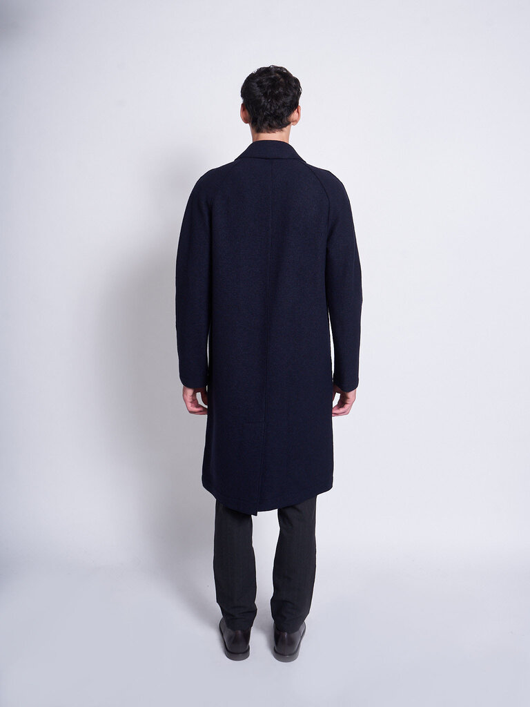 Harris Wharf London Navy Fly front Coat