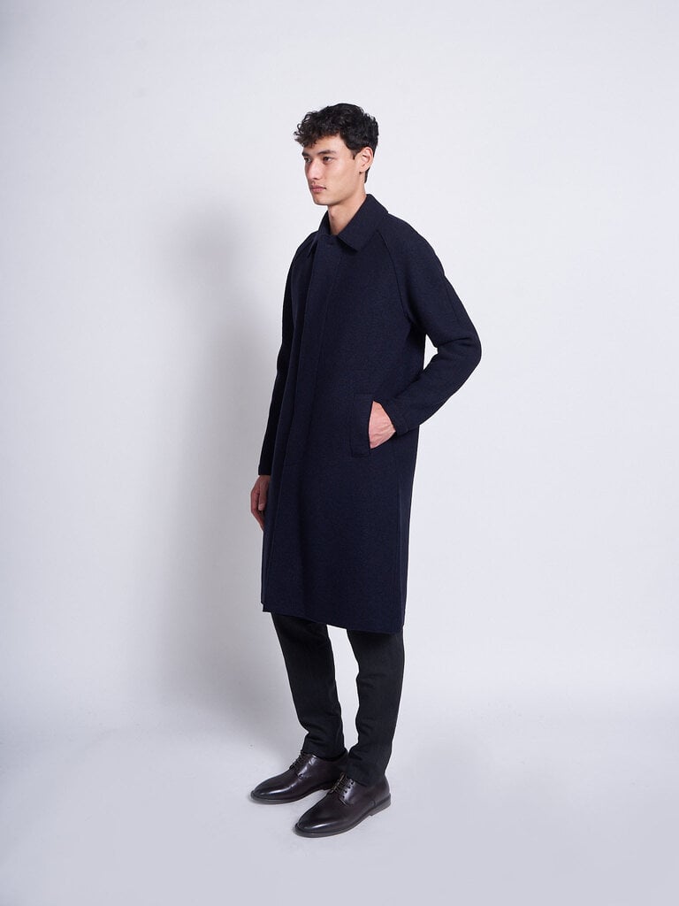Harris Wharf London Navy Fly front Coat