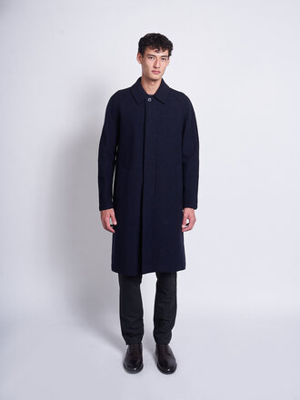 Harris Wharf London Navy Fly front Coat Harris Wharf London Navy Fly front Coat