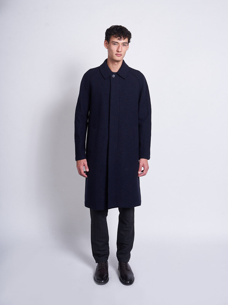 Harris Wharf London Navy Fly front Coat