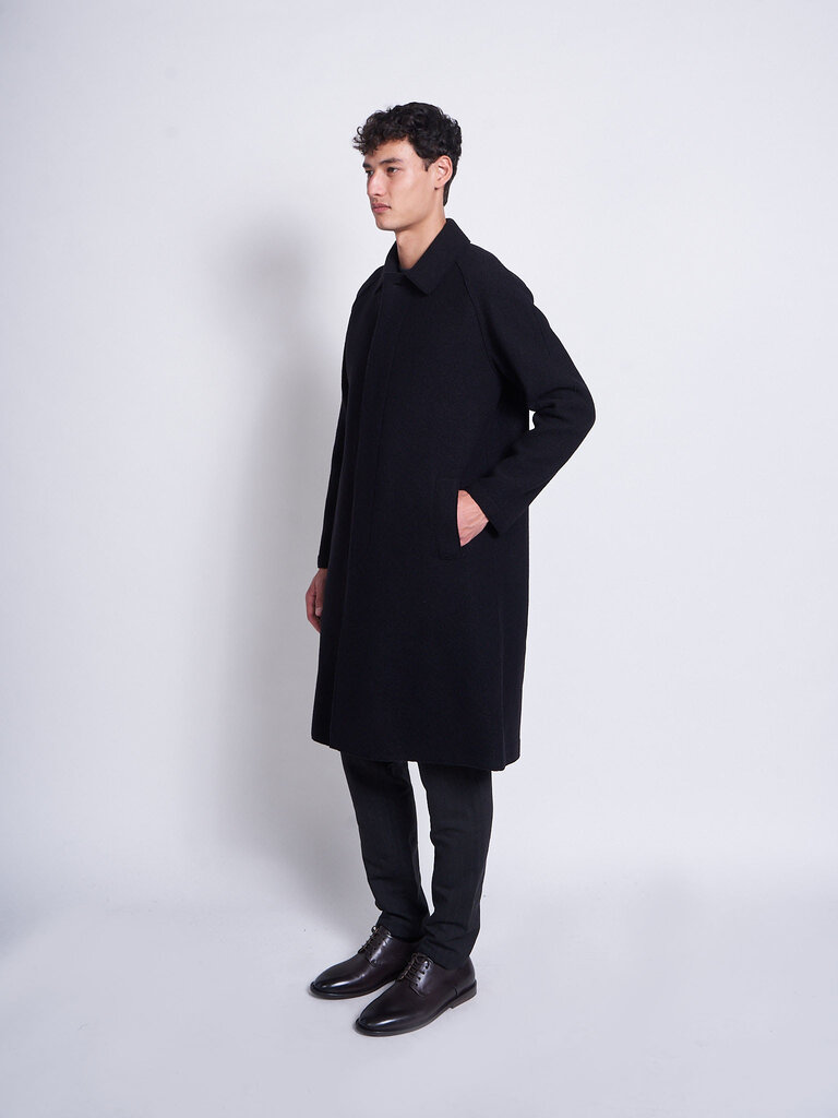 Harris Wharf London Black Fly Front Coat