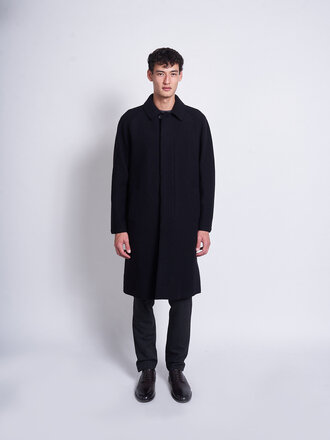 Harris Wharf London Black Fly Front Coat Harris Wharf London Black Fly Front Coat