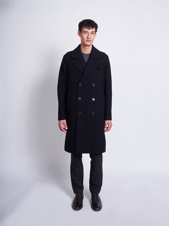 Harris Wharf London Black Peacoat Coat Harris Wharf London Black Peacoat Coat