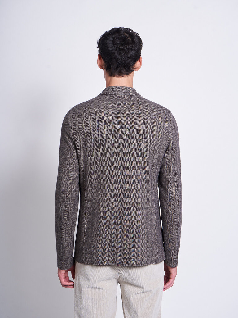 Harris Wharf London Beige Herringbone 2B. Blazer