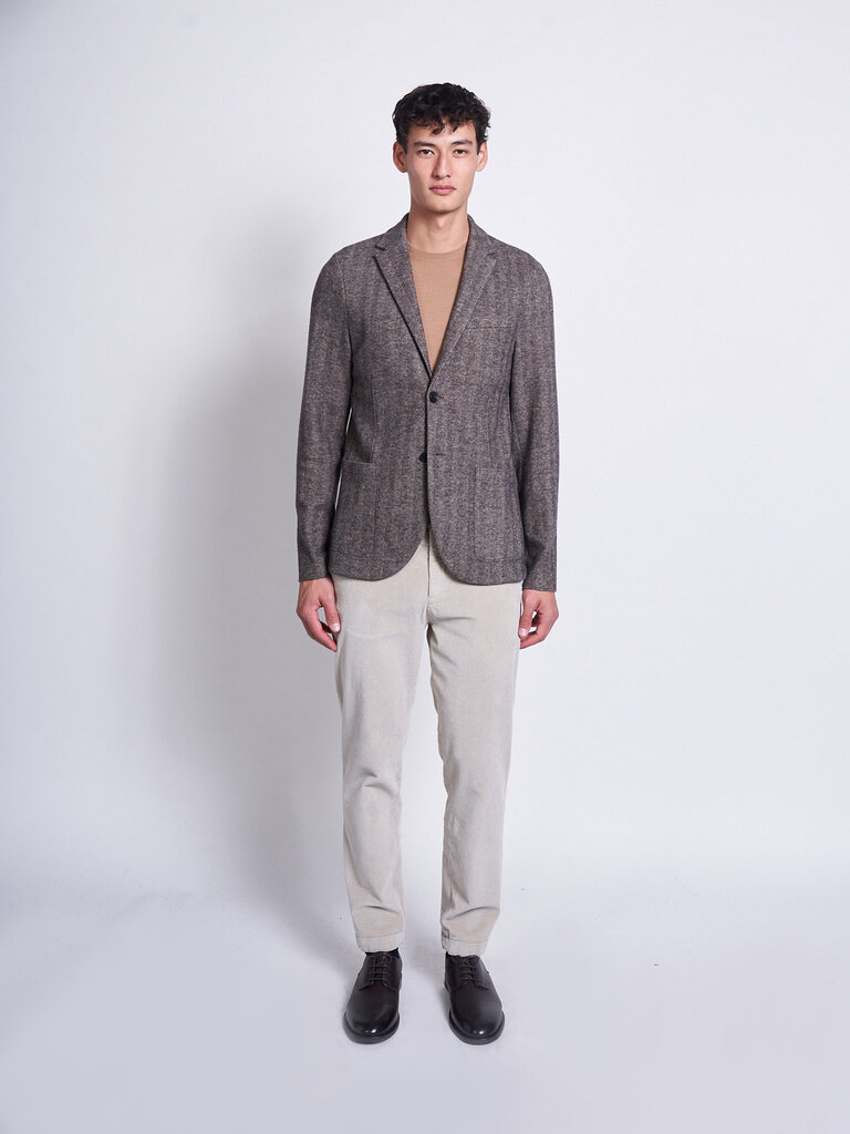Harris Wharf London Beige Herringbone 2B. Blazer