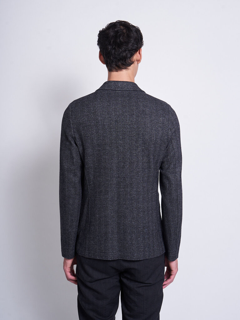 Harris Wharf London Salt & Pepper Herringbone 2B. Blazer