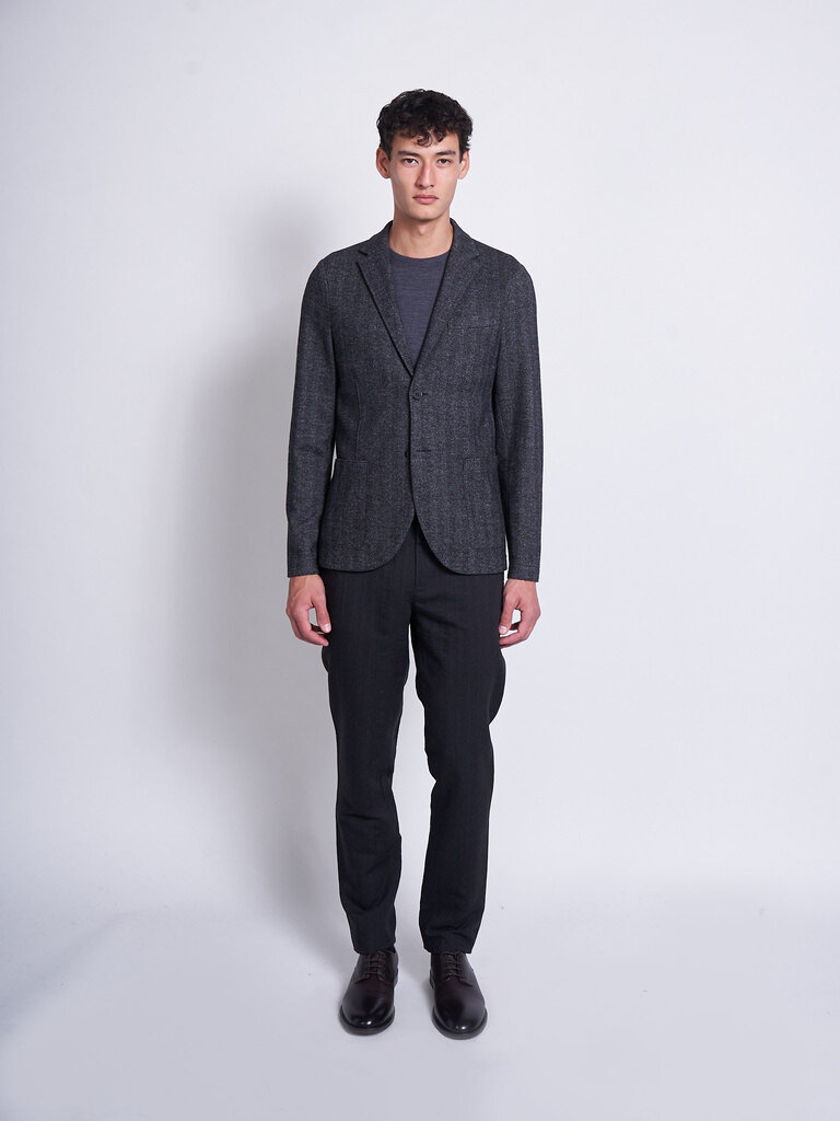 Harris Wharf London Veste 2B. Chevron Poivre & Sel