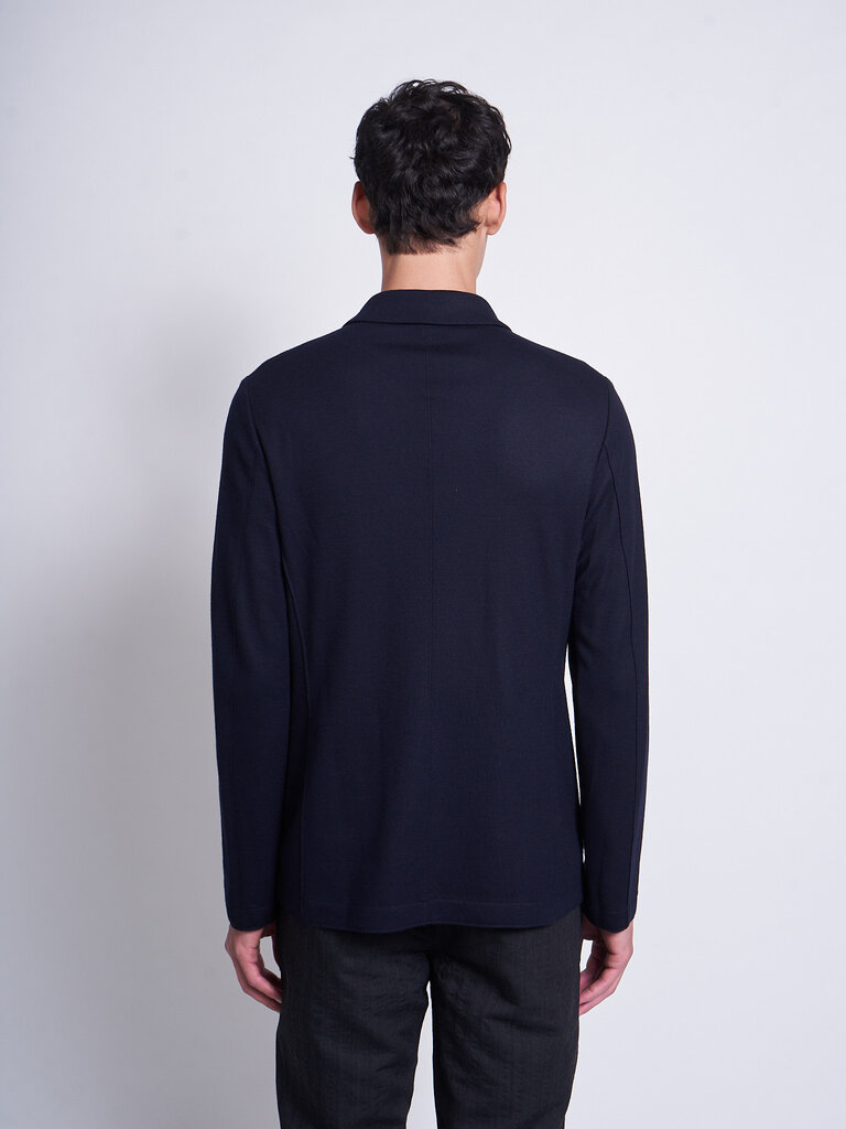 Harris Wharf London Navy D.B. Peak Lapel Blazer