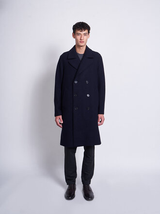 Harris Wharf London Manteau Peacoat Marine