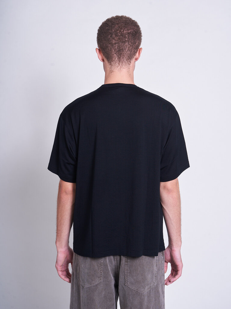 Auralee Black Wool Soft Jersey T-shirt