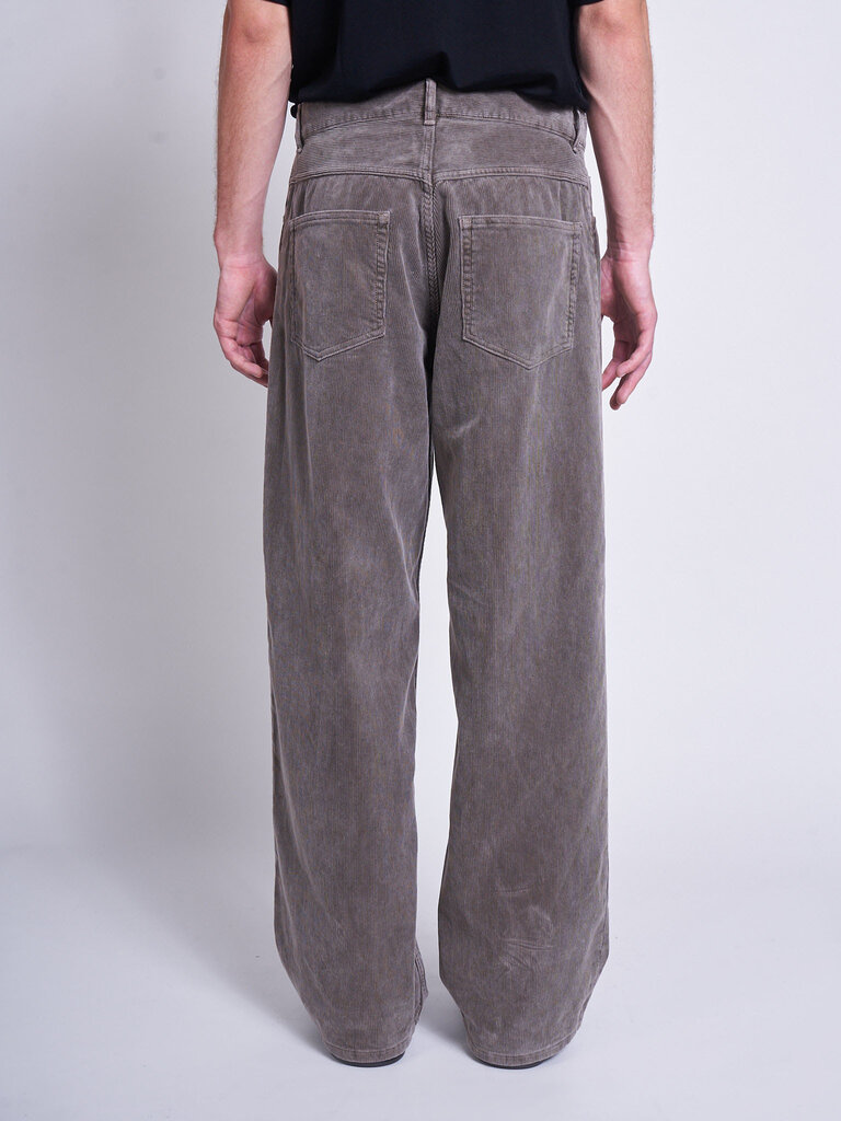 Auralee Brown Olive Pigment Dyed Finx Corduroy Wide 5P Pants