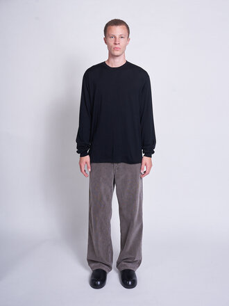 Auralee Chandail Wool Soft Jersey L/S Noir