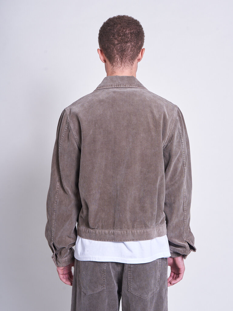 Auralee Blouson Pigment Dyed Finx Corduroy Brun Oilve