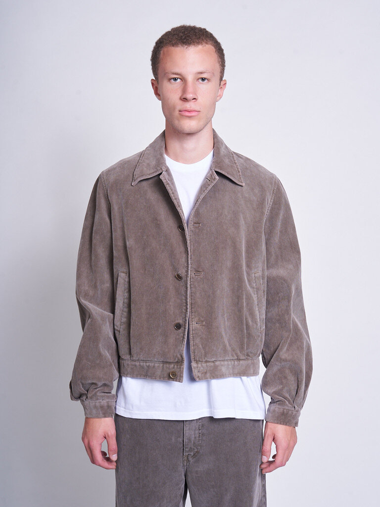 Auralee Blouson Pigment Dyed Finx Corduroy Brun Oilve