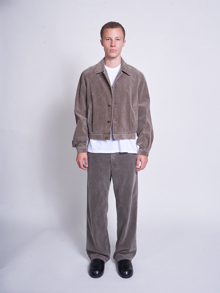 Auralee Blouson Pigment Dyed Finx Corduroy Brun Oilve