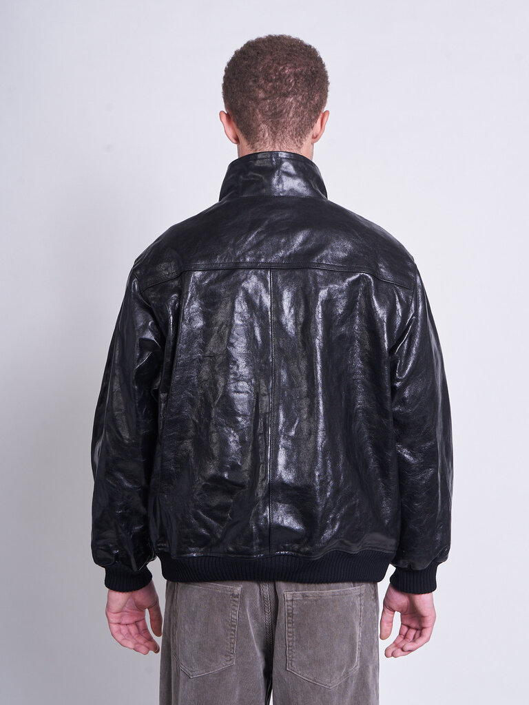 Auralee Blouson Lamb Leather Zip  Noir