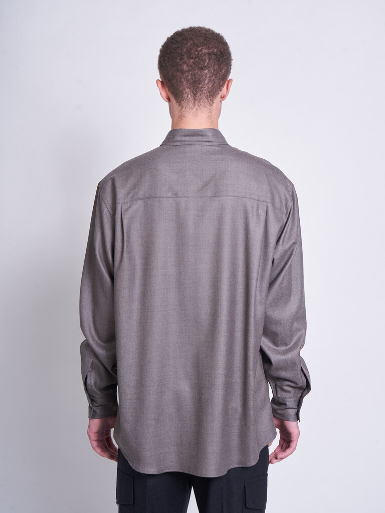 Auralee Chemise Super Light Wool Top Brun