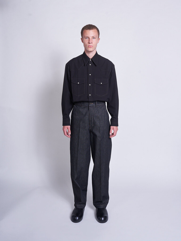 Lemaire Slate Maxi Barrel Workwear Pants
